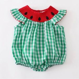 Watermelon Boutique Embroidered Bubble/Romper